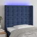 Tăblie de pat cu LED, albastru, 93x16x118/128 cm, textil - WALTI WALTI