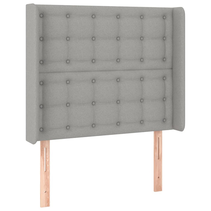 Tăblie de pat cu LED, gri deschis, 103x16x118/128 cm, textil - WALTI WALTI