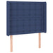 Tăblie de pat cu LED, albastru, 103x16x118/128 cm, textil - WALTI WALTI