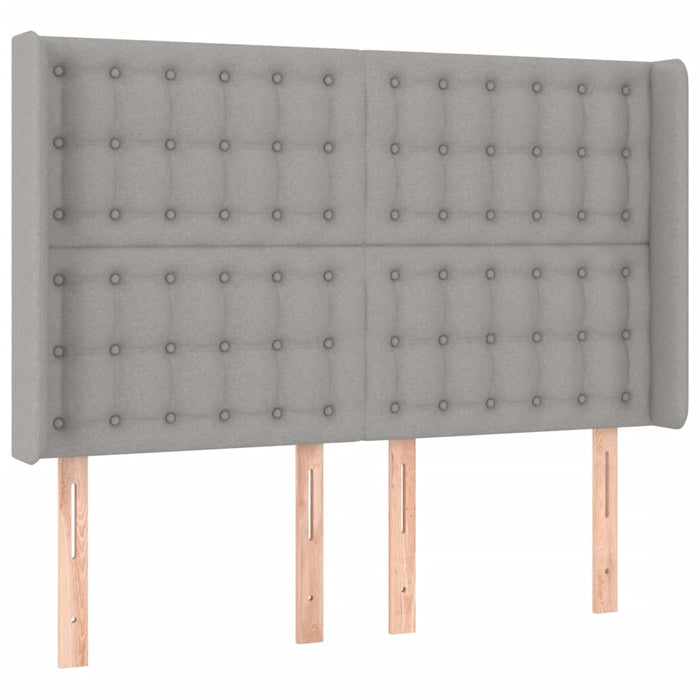 Tăblie de pat cu LED, gri deschis, 147x16x118/128 cm, textil - WALTI WALTI