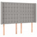 Tăblie de pat cu LED, gri deschis, 147x16x118/128 cm, textil - WALTI WALTI