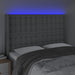 Tăblie de pat cu LED, gri deschis, 147x16x118/128 cm, textil - WALTI WALTI