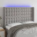 Tăblie de pat cu LED, gri deschis, 147x16x118/128 cm, textil - WALTI WALTI