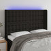 Tăblie de pat cu LED, negru, 147x16x118/128 cm, textil - WALTI WALTI