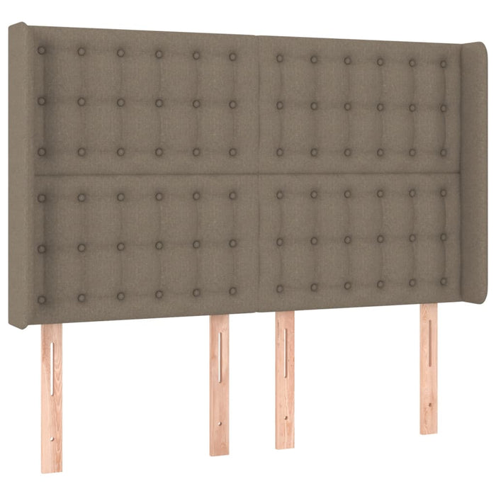 Tăblie de pat cu LED, gri taupe, 147x16x118/128 cm, textil - WALTI WALTI