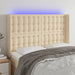 Tăblie de pat cu LED, crem, 147x16x118/128 cm, textil - WALTI WALTI