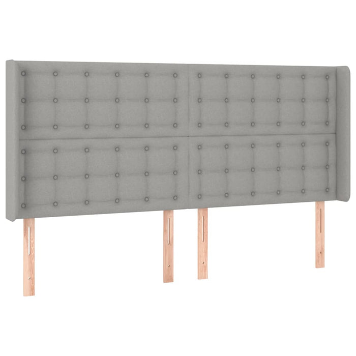 Tăblie de pat cu LED, gri deschis, 163x16x118/128 cm, textil - WALTI WALTI