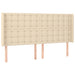Tăblie de pat cu LED, crem, 163x16x118/128 cm, textil - WALTI WALTI
