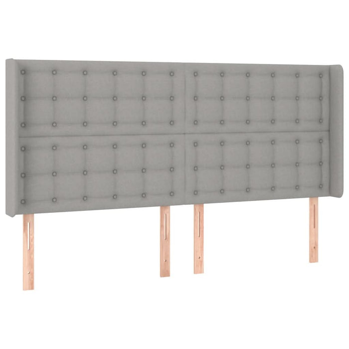 Tăblie de pat cu LED, gri deschis, 183x16x118/128 cm, textil - WALTI WALTI