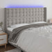 Tăblie de pat cu LED, gri deschis, 183x16x118/128 cm, textil - WALTI WALTI