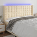 Tăblie de pat cu LED, crem, 183x16x118/128 cm, textil - WALTI WALTI