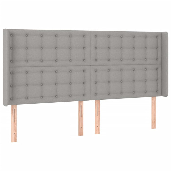 Tăblie de pat cu LED, gri deschis, 203x16x118/128 cm, textil - WALTI WALTI