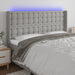 Tăblie de pat cu LED, gri deschis, 203x16x118/128 cm, textil - WALTI WALTI