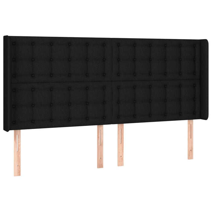 Tăblie de pat cu LED, negru, 203x16x118/128 cm, textil - WALTI WALTI