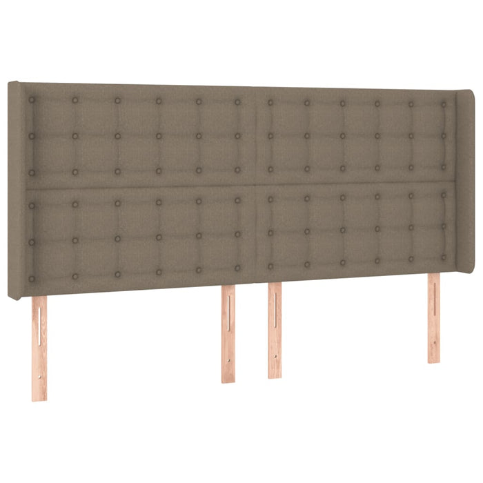 Tăblie de pat cu LED, gri taupe, 203x16x118/128 cm, textil - WALTI WALTI