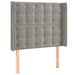 Tăblie de pat cu LED, gri deschis, 83x16x118/128 cm, catifea - WALTI WALTI