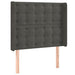 Tăblie de pat cu LED, gri închis, 83x16x118/128 cm, catifea - WALTI WALTI
