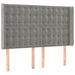 Tăblie de pat cu LED, gri deschis, 147x16x118/128 cm, catifea - WALTI WALTI