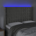 Tăblie de pat cu LED, gri deschis, 147x16x118/128 cm, catifea - WALTI WALTI