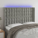 Tăblie de pat cu LED, gri deschis, 147x16x118/128 cm, catifea - WALTI WALTI