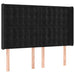 Tăblie de pat cu LED, negru, 147x16x118/128 cm, catifea - WALTI WALTI