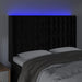 Tăblie de pat cu LED, negru, 147x16x118/128 cm, catifea - WALTI WALTI