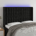 Tăblie de pat cu LED, negru, 147x16x118/128 cm, catifea - WALTI WALTI
