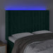 Tăblie de pat cu LED, verde închis, 147x16x118/128 cm, catifea - WALTI WALTI