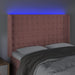 Tăblie de pat cu LED, roz, 147x16x118/128 cm, catifea - WALTI WALTI