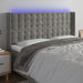 Tăblie de pat cu LED, gri deschis, 163x16x118/128 cm, catifea - WALTI WALTI