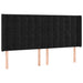 Tăblie de pat cu LED, negru, 163x16x118/128 cm, catifea - WALTI WALTI