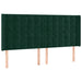 Tăblie de pat cu LED, verde închis, 163x16x118/128 cm, catifea - WALTI WALTI
