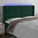 Tăblie de pat cu LED, verde închis, 163x16x118/128 cm, catifea - WALTI WALTI