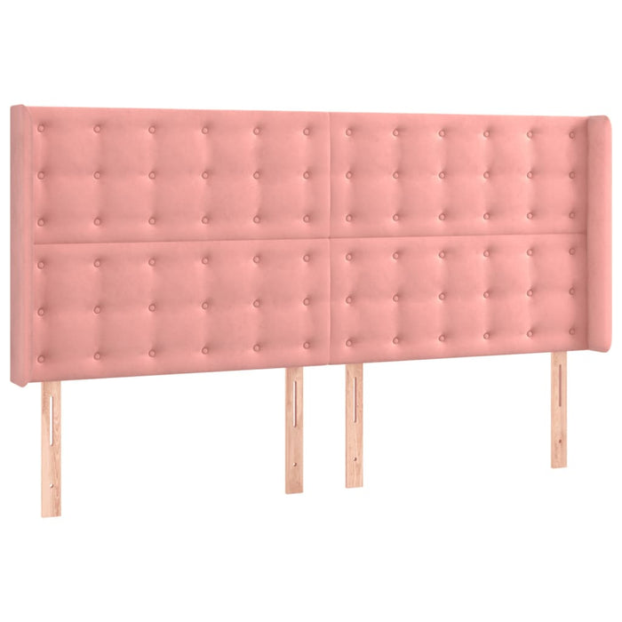 Tăblie de pat cu LED, roz, 163x16x118/128 cm, catifea - WALTI WALTI