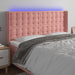 Tăblie de pat cu LED, roz, 163x16x118/128 cm, catifea - WALTI WALTI