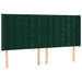 Tăblie de pat cu LED, verde închis, 183x16x118/128 cm, catifea - WALTI WALTI