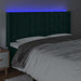 Tăblie de pat cu LED, verde închis, 183x16x118/128 cm, catifea - WALTI WALTI