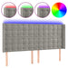 Tăblie de pat cu LED, gri deschis, 203x16x118/128 cm, catifea - WALTI WALTI