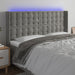 Tăblie de pat cu LED, gri deschis, 203x16x118/128 cm, catifea - WALTI WALTI