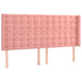 Tăblie de pat cu LED, roz, 203x16x118/128 cm, catifea - WALTI WALTI