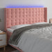 Tăblie de pat cu LED, roz, 203x16x118/128 cm, catifea - WALTI WALTI