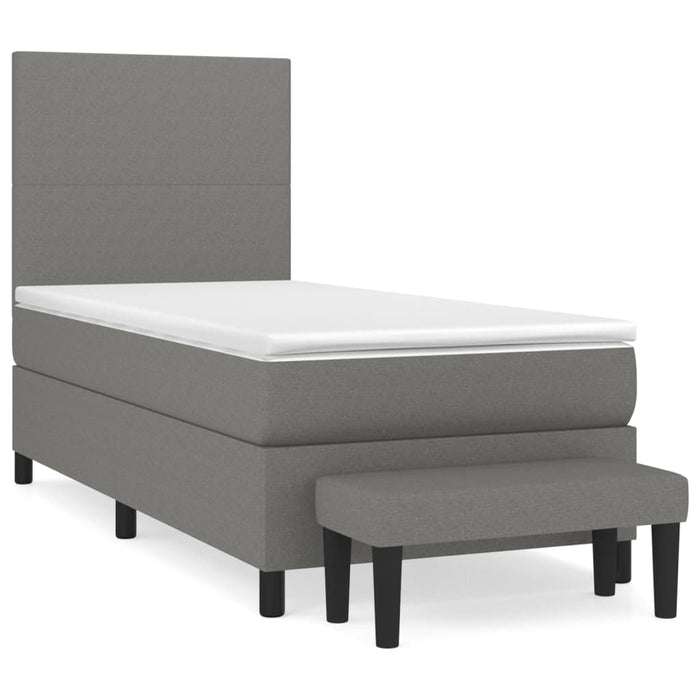 Pat box spring cu saltea, gri închis, 80x200 cm, textil - WALTI WALTI
