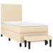 Pat box spring cu saltea, crem, 90x190 cm, textil - WALTI WALTI