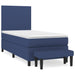 Pat box spring cu saltea, albastru, 90x200 cm, textil - WALTI WALTI
