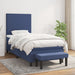 Pat box spring cu saltea, albastru, 90x200 cm, textil - WALTI WALTI