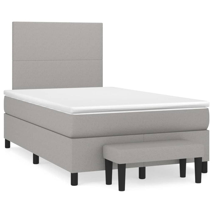 Pat continental cu saltea, gri deschis, 120x200 cm, textil - WALTI WALTI