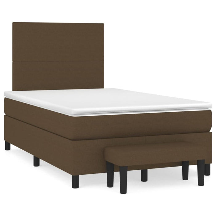 Pat box spring cu saltea, maro închis, 120x200 cm, textil - WALTI WALTI