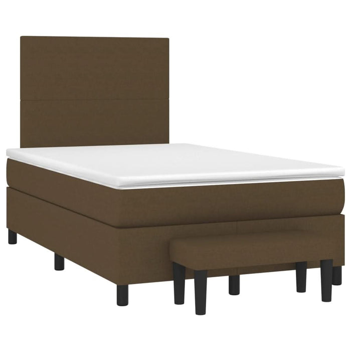 Pat box spring cu saltea, maro închis, 120x200 cm, textil - WALTI WALTI