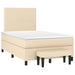 Pat box spring cu saltea, crem, 120x200 cm, textil - WALTI WALTI