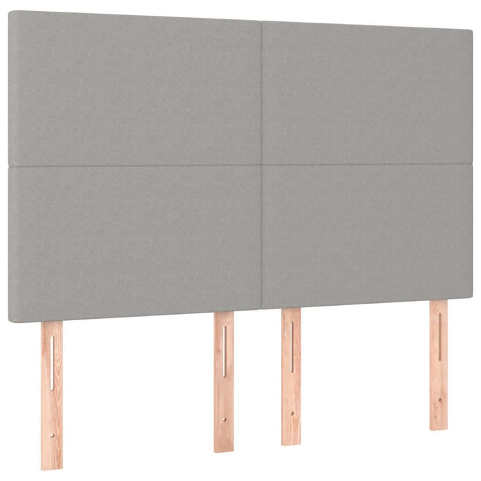 Pat box spring cu saltea, gri deschis, 140x190 cm, textil - WALTI WALTI